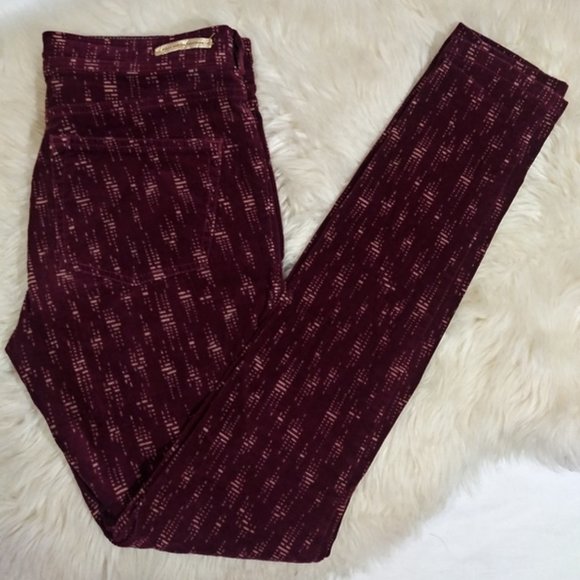 Anthro Pilcro Serif Print Skinny Lightweight Corduroy Pants - Picture 5 of 9